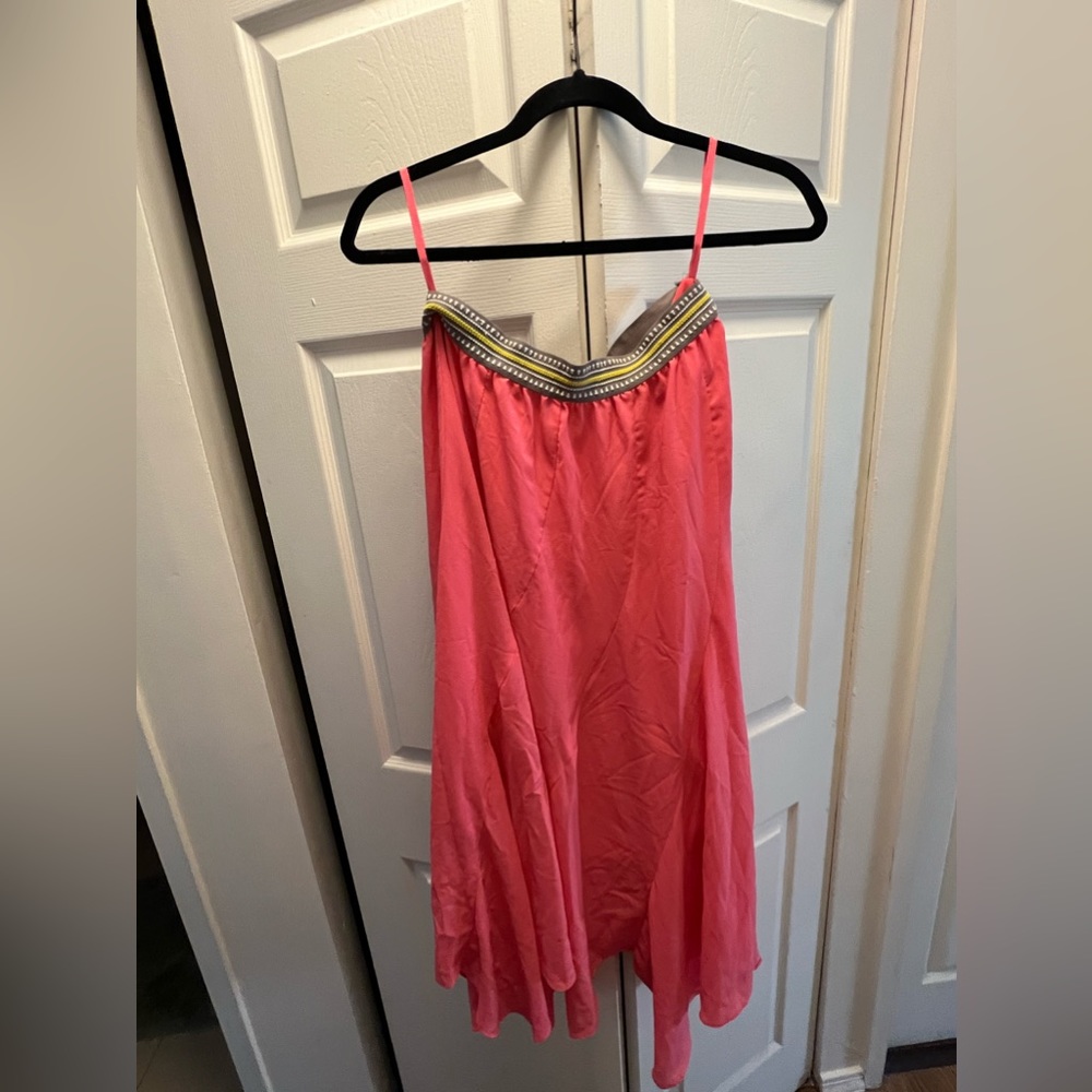 vibrant flowing pink maxi